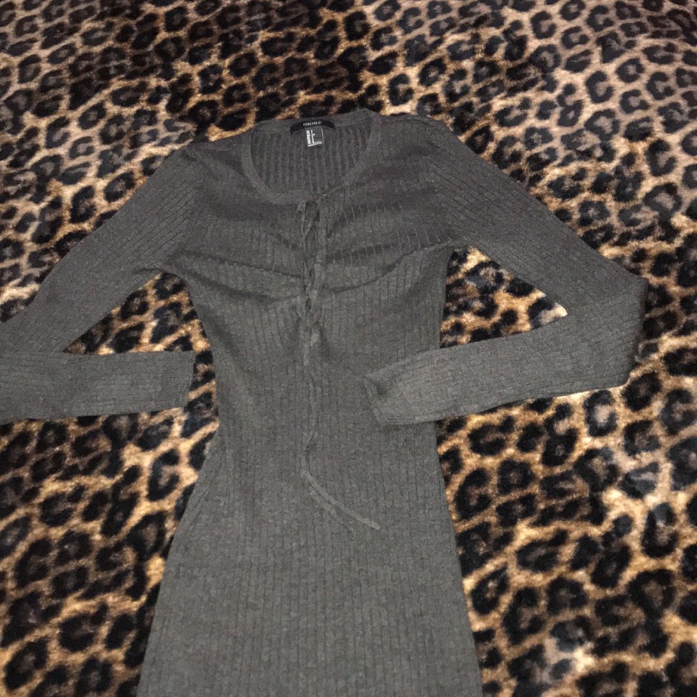 Long sleeve lace up Dress